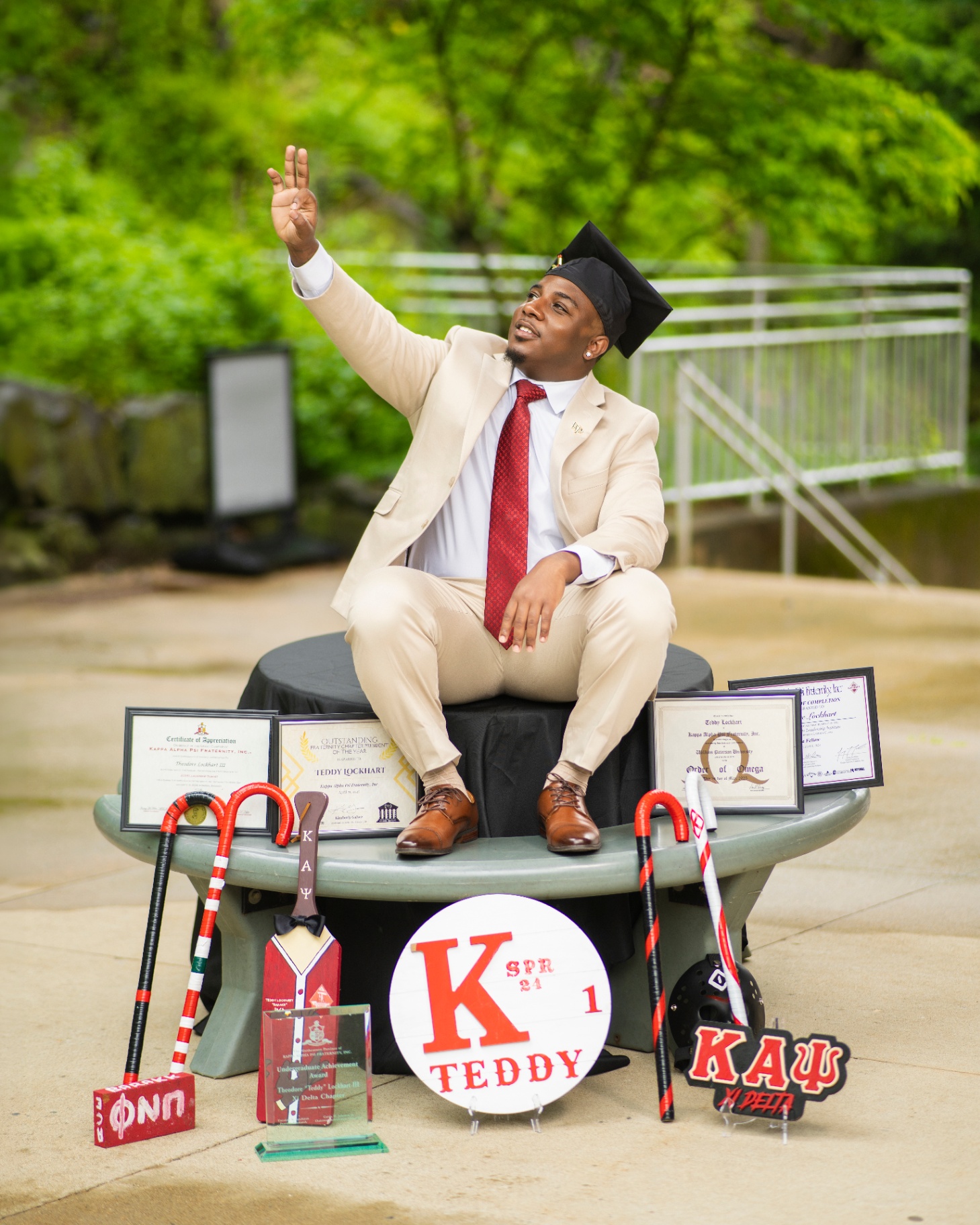Kappa Alpha Psi grad with awards
