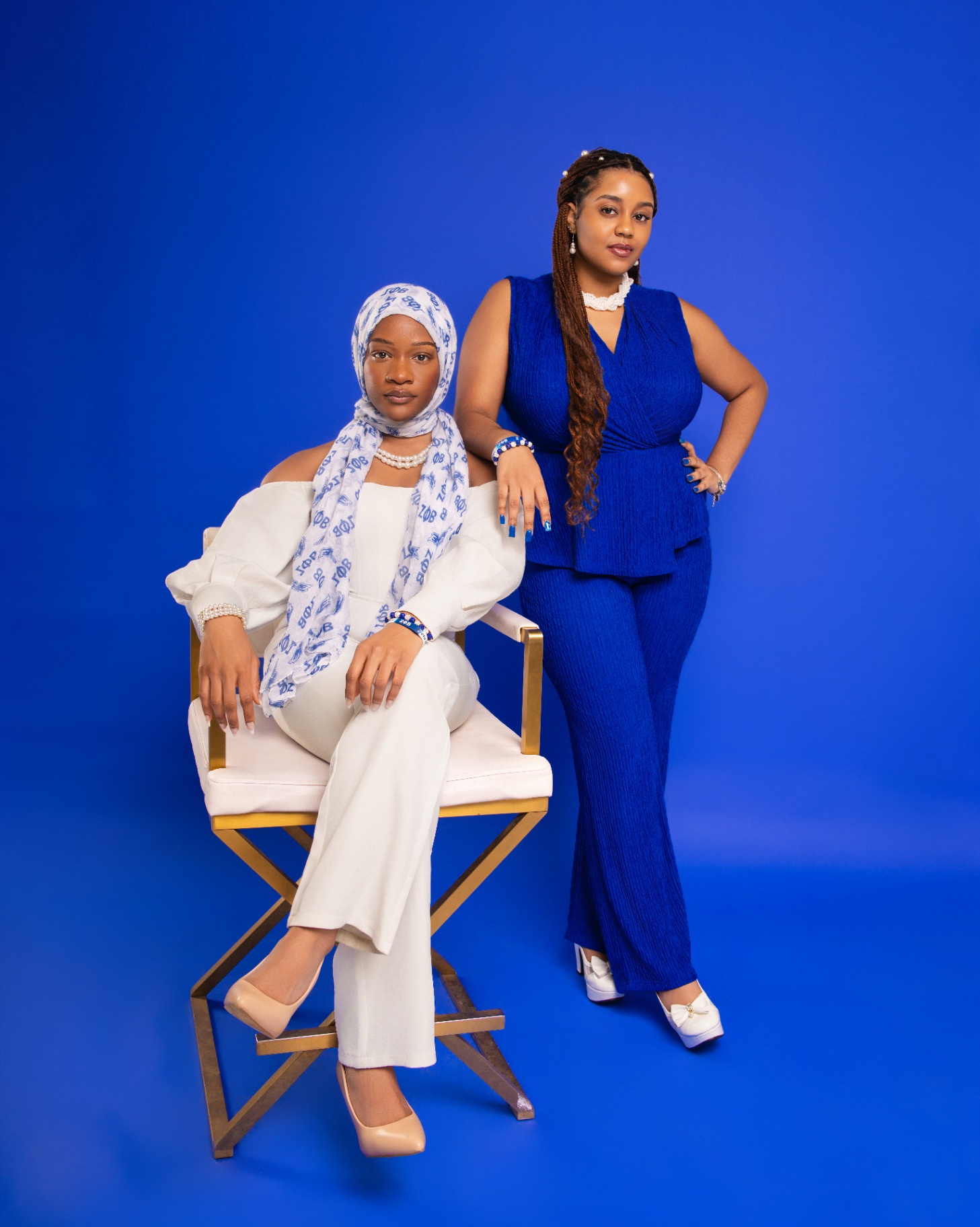 Zeta Phi Beta duo studio portrait